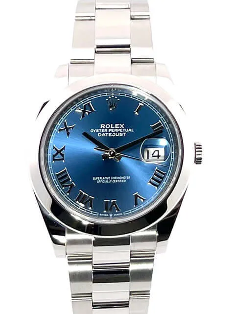 Rolex Datejust 41 Oystersteel 126300 Blau Römisch