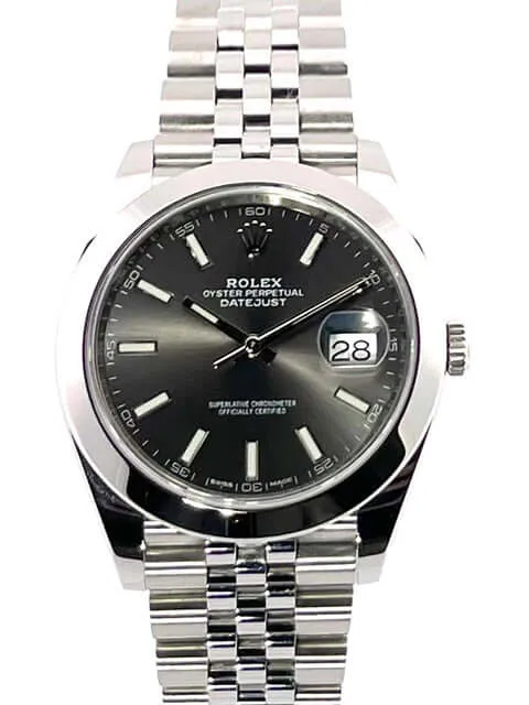 Rolex Datejust 41 Edelstahl 126300 Rhodium Jubile-Band