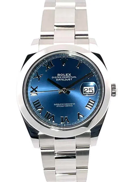 Rolex Datejust 41 Oystersteel 126300 Blau Römisch