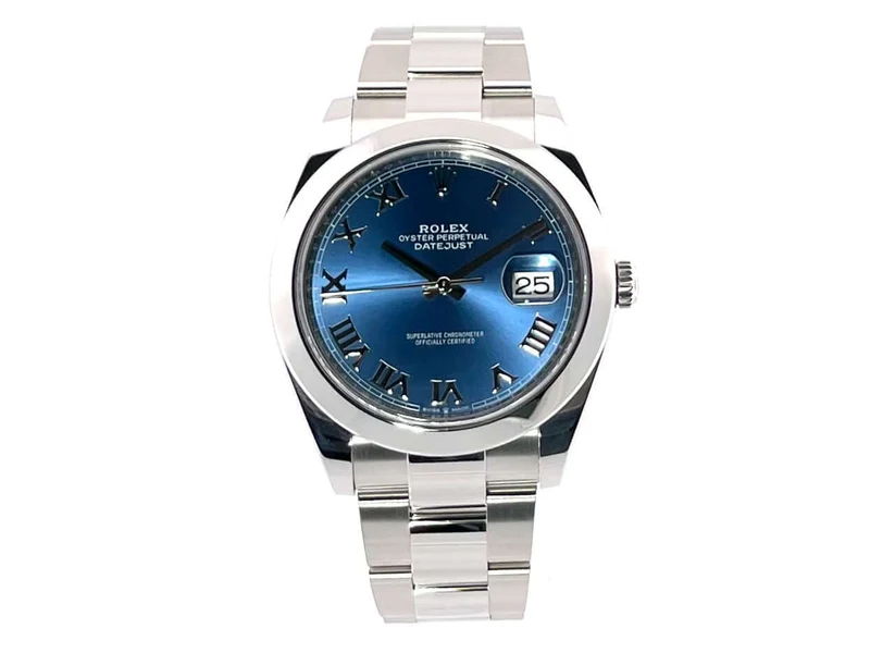 Rolex Datejust 41 Oystersteel 126300 Blau Römisch