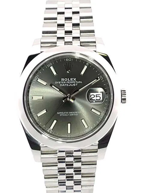 Rolex Datejust 41 Edelstahl 126300 Rhodium Jubile-Band