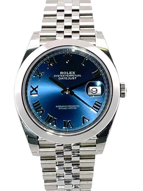 Rolex Datejust 41 Oystersteel 126300 Blau Römisch Jubile-Band