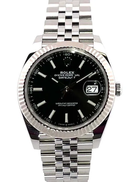 Rolex Datejust 41 Edelstahl 126300 Schwarz Jubile-Band
