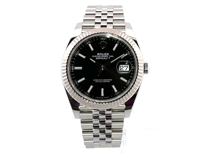 Rolex Datejust 41 Edelstahl 126300 Schwarz Jubile-Band