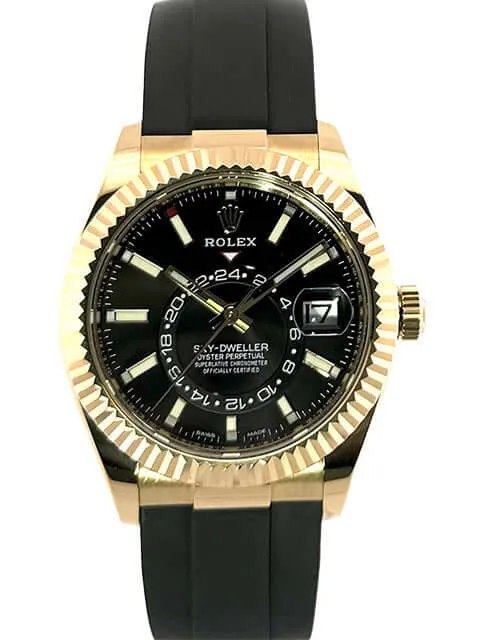 Rolex Sky-Dweller Gelbgold - Oysterflex 326238 Schwarz
