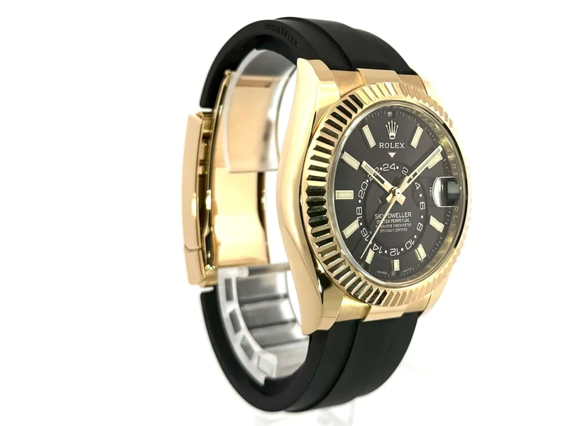 Rolex Sky-Dweller Gelbgold - Oysterflex 326238 Schwarz