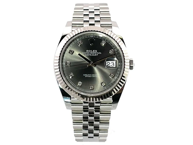 Rolex Datejust 41 Edelstahl Weißgold 126334 Rhodium Dia Jubile-Band