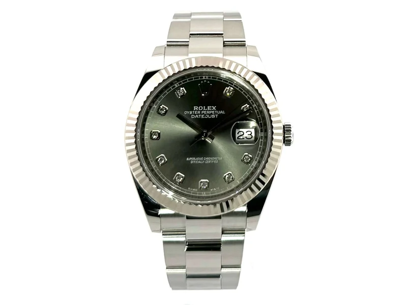 Rolex Datejust 41 Edelstahl Weißgold 126334 Rhodium Diamant
