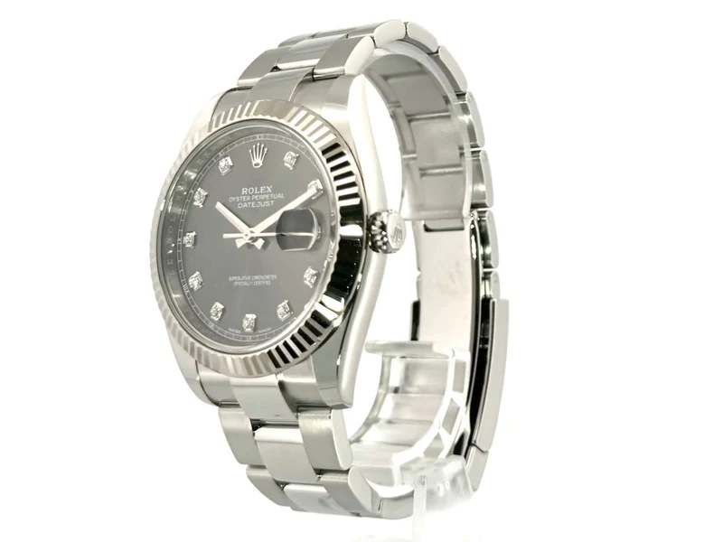 Rolex Datejust 41 Edelstahl Weißgold 126334 Rhodium Diamant