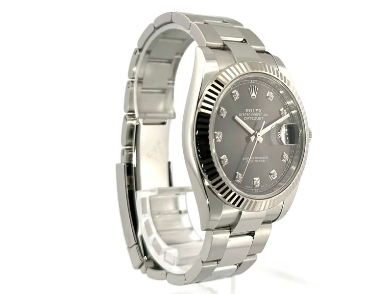 Rolex Datejust 41 Edelstahl Weißgold 126334 Rhodium Diamant