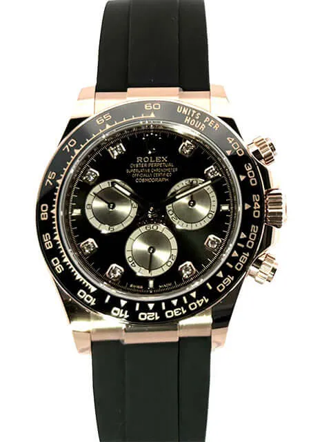 Rolex Daytona Everose-Gold 126515LN Schwarz Diamant Oysterflex