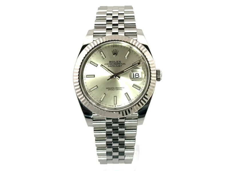 Rolex Datejust 41 Edelstahl Weißgold 126334 Silber Jubile-Band