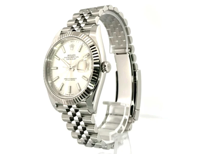 Rolex Datejust 41 Edelstahl Weißgold 126334 Silber Jubile-Band