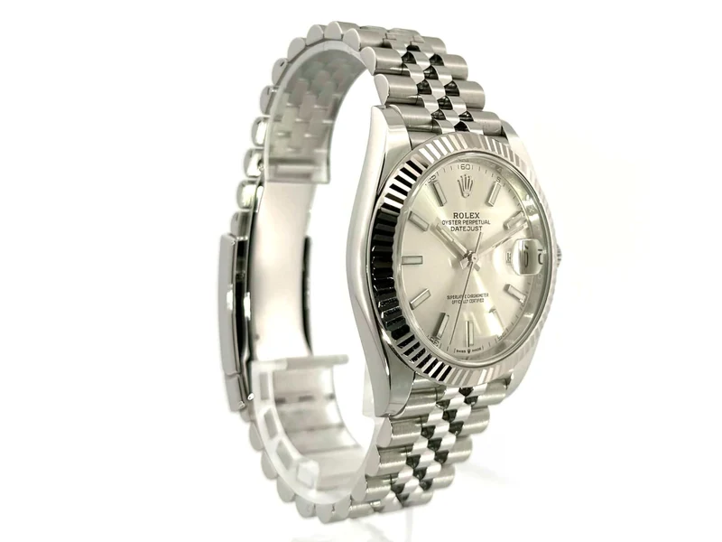 Rolex Datejust 41 Edelstahl Weißgold 126334 Silber Jubile-Band