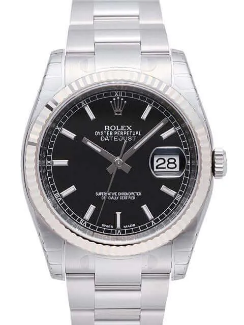 Rolex Datejust 36 Stahl - Weißgold 116234 Schwarz