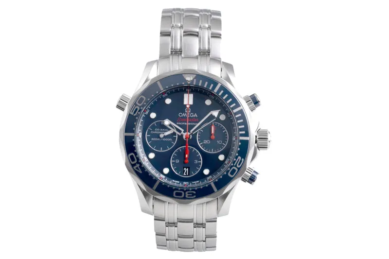 Omega Seamaster chronograph steel automatic men's watch 212.30.44.50.03.001 LP: 9300EUR [2600665]