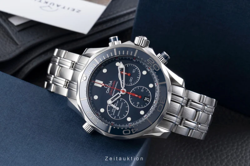 Omega Seamaster chronograph steel automatic men's watch 212.30.44.50.03.001 LP: 9300EUR [2600665]
