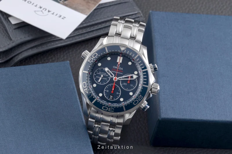 Omega Seamaster chronograph steel automatic men's watch 212.30.44.50.03.001 LP: 9300EUR [2600665]