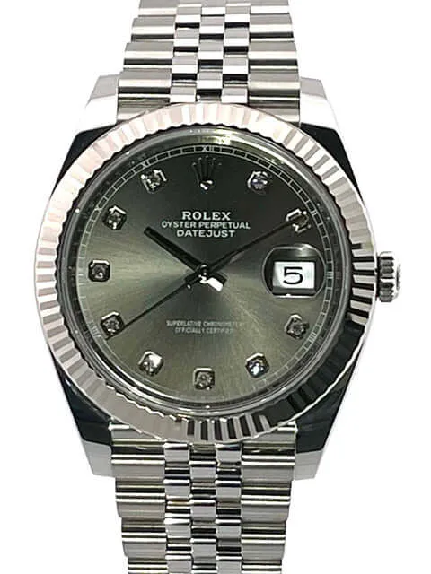 Rolex Datejust 41 Edelstahl Weißgold 126334 Rhodium Dia Jubile-Band 2021
