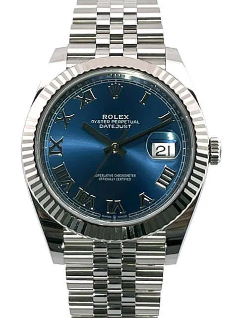 Rolex Datejust 41 Blau Römisch 126334 aus 2020 LC100 ungetragen Jubile-Band