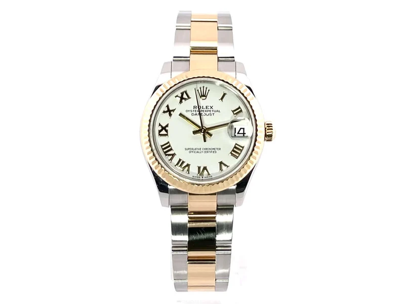 Rolex Datejust 31 Oystersteel Gelbgold 278273 Weiß Römisch