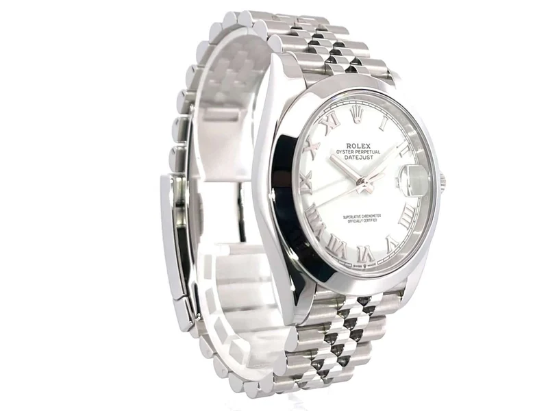 Rolex Datejust 41 Oystersteel 126300 Weiß Römisch Jubile-Band