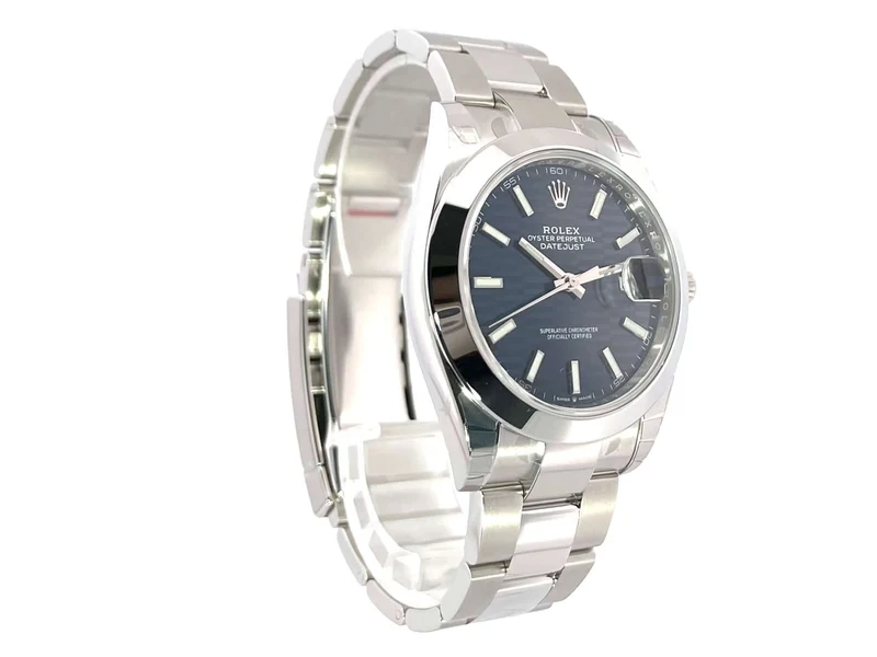 Rolex Datejust 41 Edelstahl 126300 Blau Riffelmuster