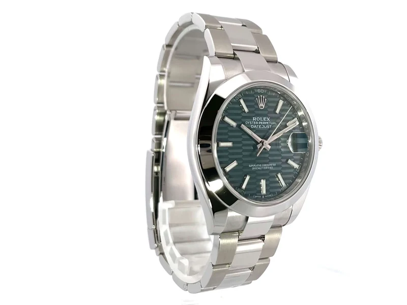 Rolex Datejust 41 Edelstahl 126300 Mintgrün Riffelmuster