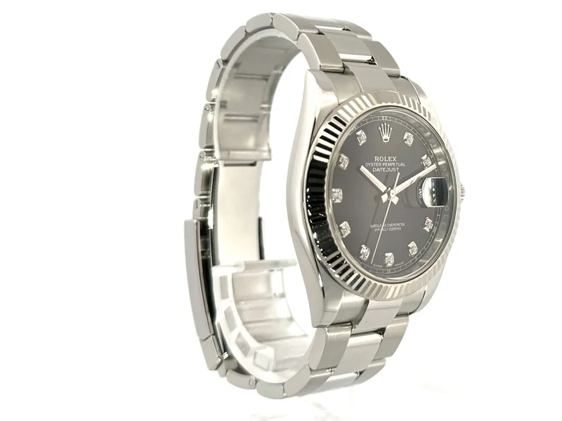 Rolex Datejust 41 Edelstahl Weißgold 126334 Schwarz Diamant
