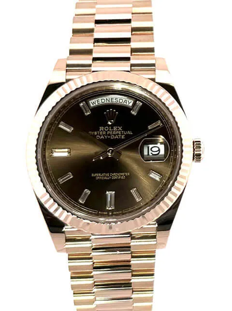Rolex Day-Date 40 Everose-Gold 228235 Schoko Diamant
