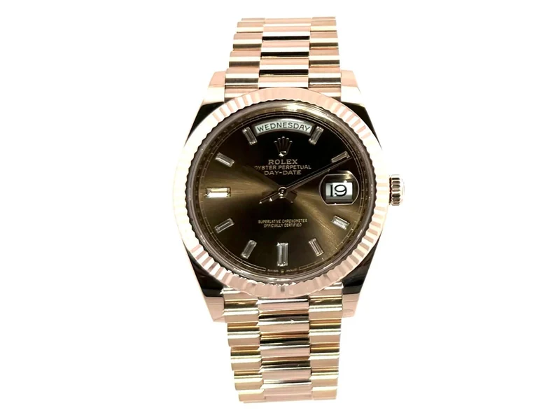 Rolex Day-Date 40 Everose-Gold 228235 Schoko Diamant