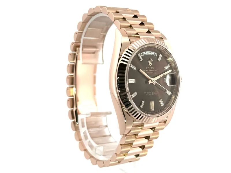 Rolex Day-Date 40 Everose-Gold 228235 Schoko Diamant