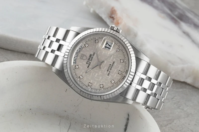 Tudor Date-Day steel / white gold automatic men's watch 76214 [2600449]
