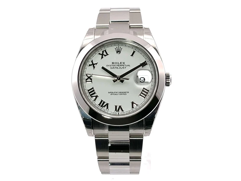 Rolex Datejust 41 Oystersteel 126300 Weiß Römisch verklebt aus 2021