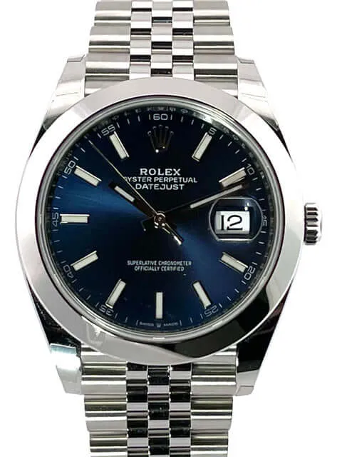 Rolex Datejust 41 Edelstahl 126300 Blau Jubile-Band ungetragen 2020