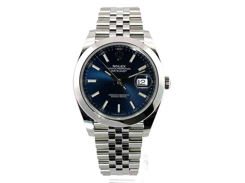 Rolex Datejust 41 Edelstahl 126300 Blau Jubile-Band ungetragen 2020