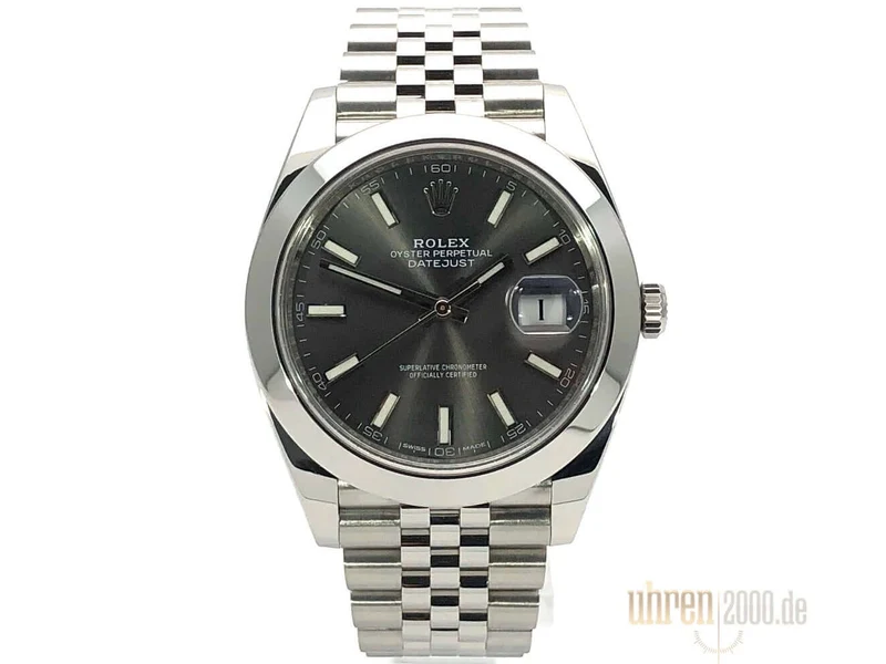 Rolex Datejust 41 Edelstahl 126300 Rhodium aus 2018 Jubile-Band