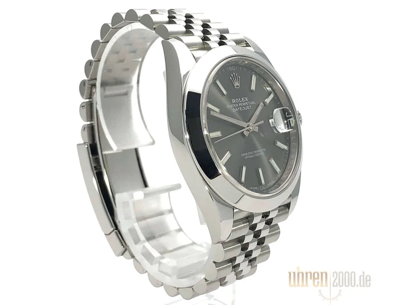Rolex Datejust 41 Edelstahl 126300 Rhodium aus 2018 Jubile-Band