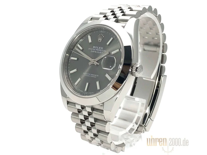 Rolex Datejust 41 Edelstahl 126300 Rhodium aus 2018 Jubile-Band