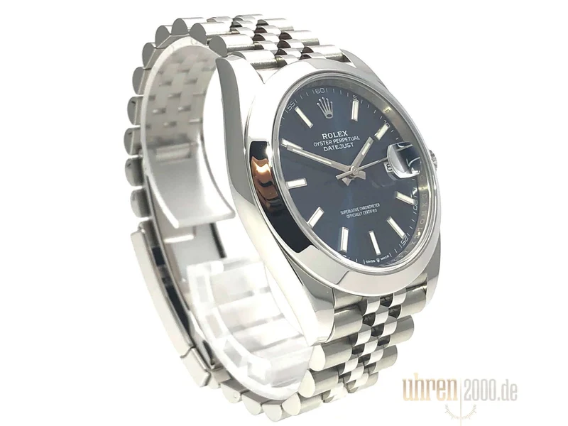 Rolex Datejust 41 Edelstahl 126300 Blau Jubile-Band ungetragen 2019 LC100