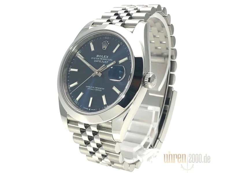 Rolex Datejust 41 Edelstahl 126300 Blau Jubile-Band ungetragen 2019 LC100