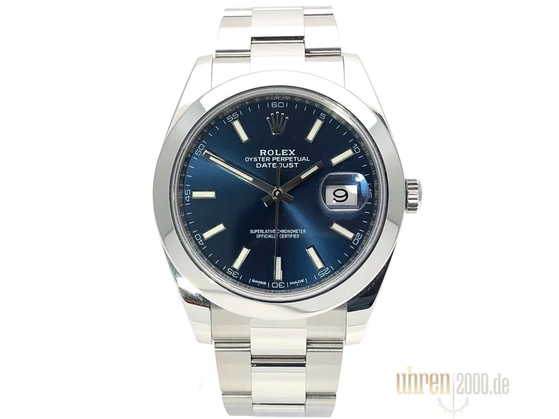 Rolex Datejust 41 Edelstahl 126300 Blau LC100 aus 2018