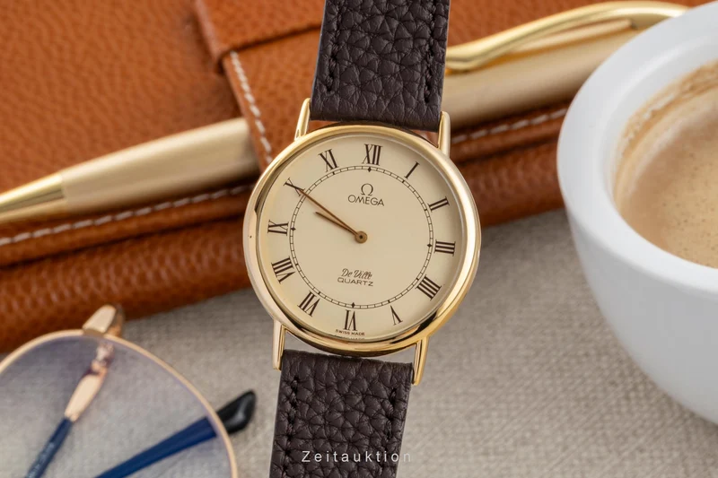Omega De Ville gilt-brass quartz men's watch 191.0092 Vintage [2507546]
