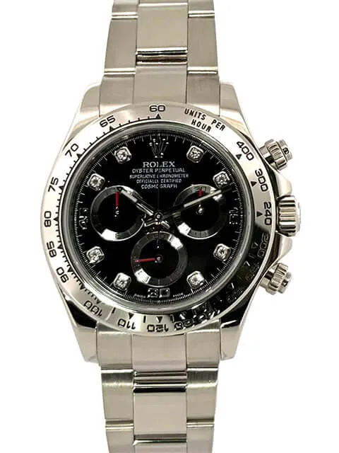 Rolex Cosmograph Daytona 116509 Weißgold Schwarz Diamant