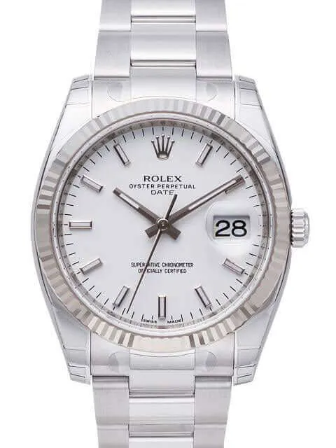 Rolex 115234 Oyster Perpetual Date 34 Weiß Index