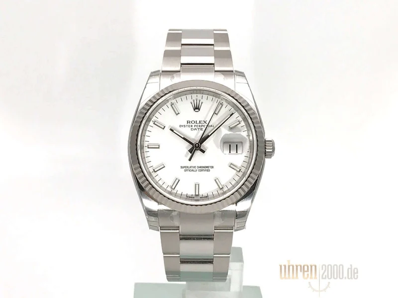 Rolex 115234 Oyster Perpetual Date 34 Weiß Index