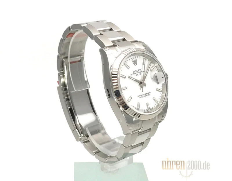 Rolex 115234 Oyster Perpetual Date 34 Weiß Index