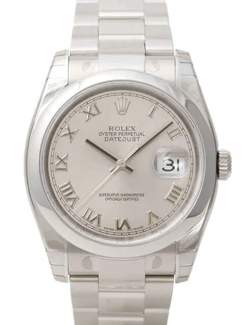 Rolex Oyster Datejust 36 116200 Rhodium Römisch