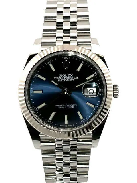 Rolex Datejust 41 Edelstahl Weißgold 126334 Blau Jubile-Band