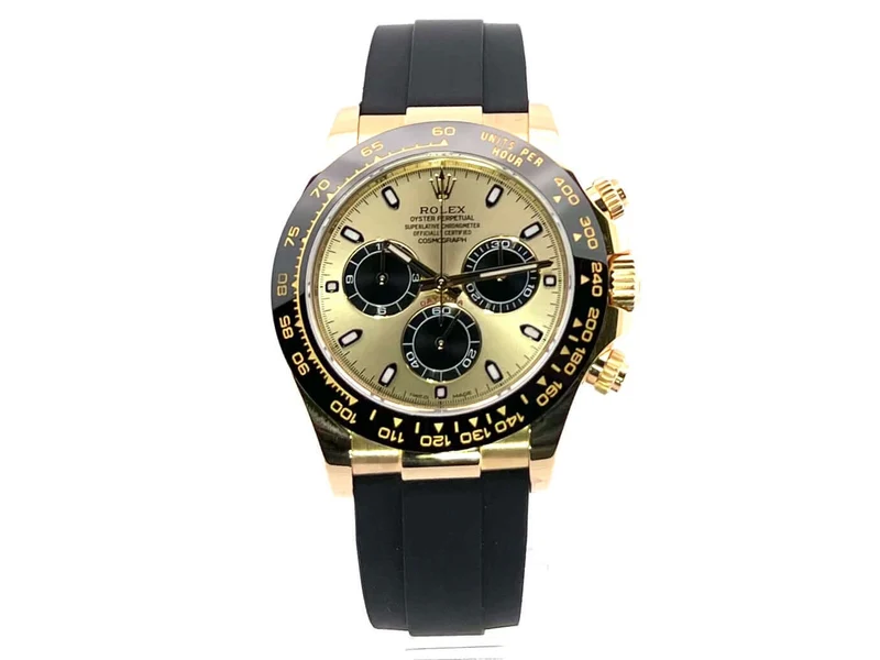 Rolex Daytona 116518LN Gelbgold Oysterflex Champagnerfarben